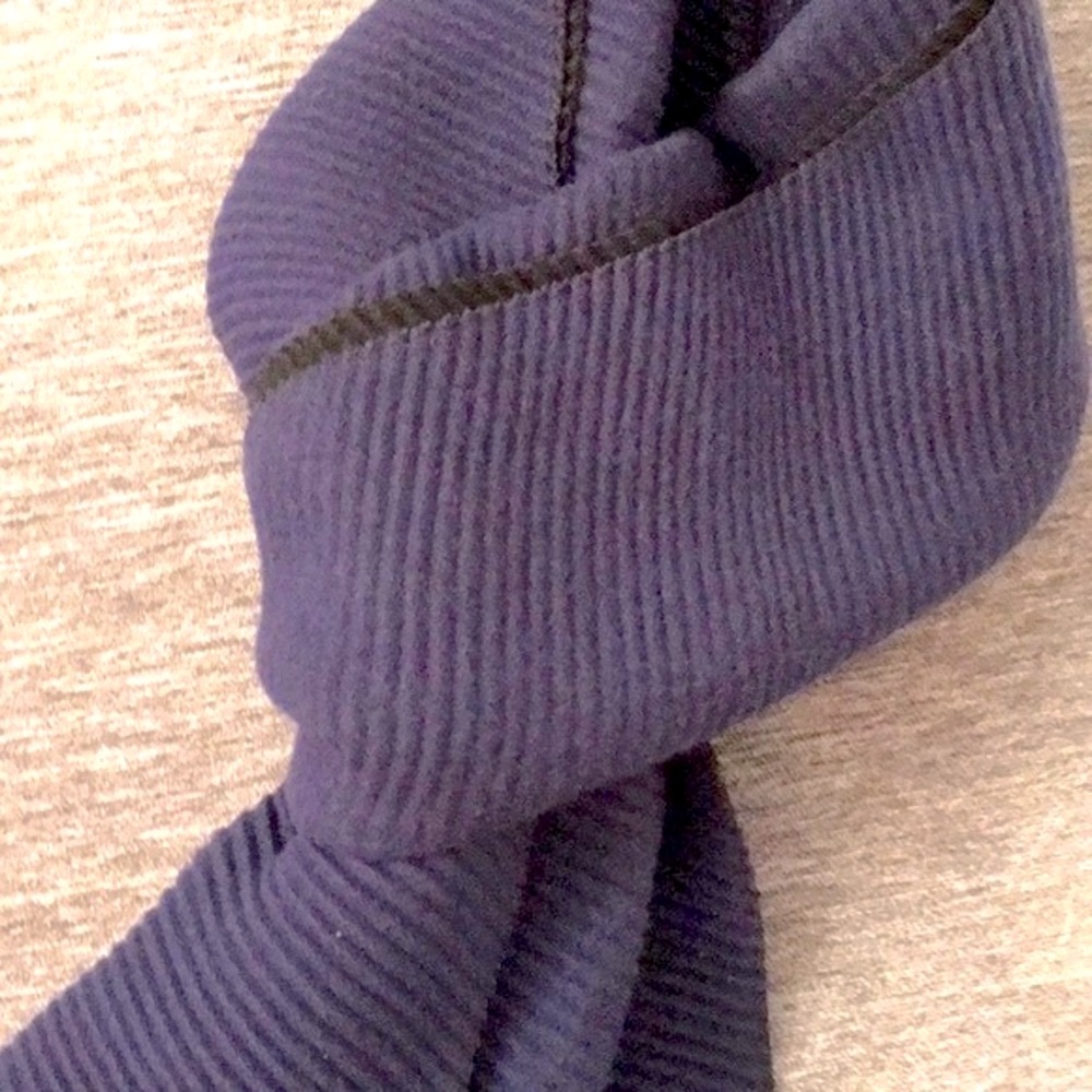 Warm Wrap Scarf Purple & Black,  Accordion Ribbed Pleats